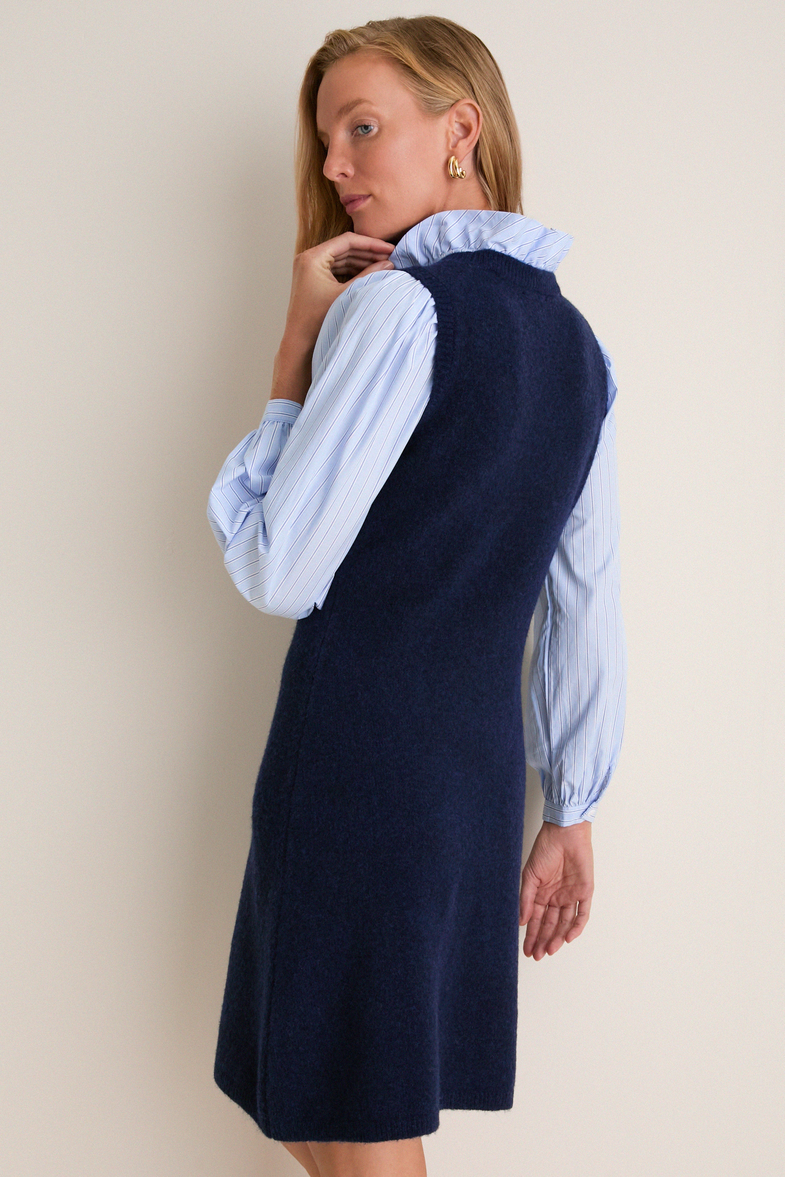 Navy Striped Ella Sweater Dress