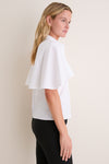 White Cape Sleeve Mory Top