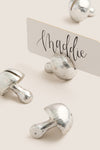 Silver Mushroom Place Card Holder Set of 4