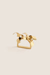 Gold Ribbon Napkin Rings Set of 4