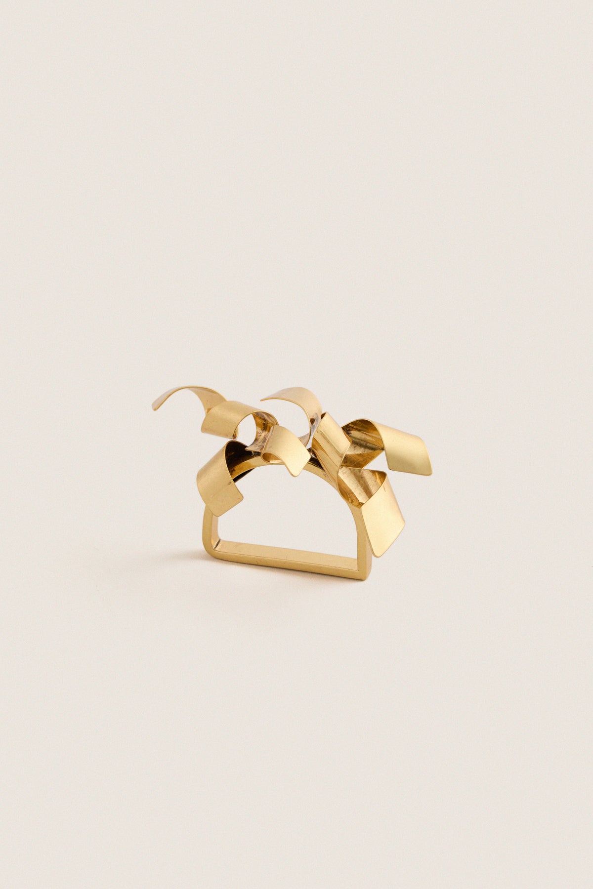 Gold Ribbon Napkin Rings Set of 4