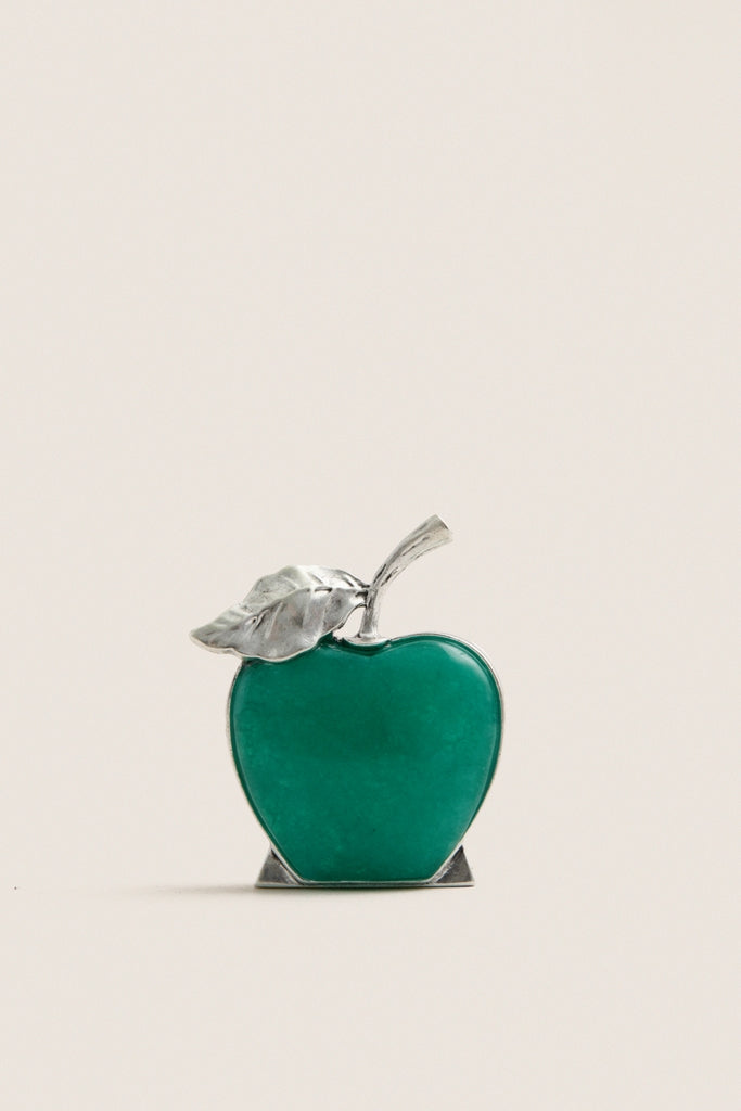Silver and Jade Apple Place Card Holder Set of 4
