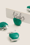 Silver and Jade Apple Place Card Holder Set of 4