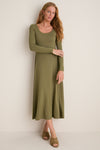 Burnt Olive Long Sleeve Sara Maxi Dress