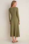 Burnt Olive Long Sleeve Sara Maxi Dress