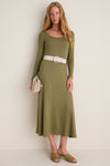 Burnt Olive Long Sleeve Sara Maxi Dress