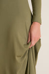 Burnt Olive Long Sleeve Sara Maxi Dress