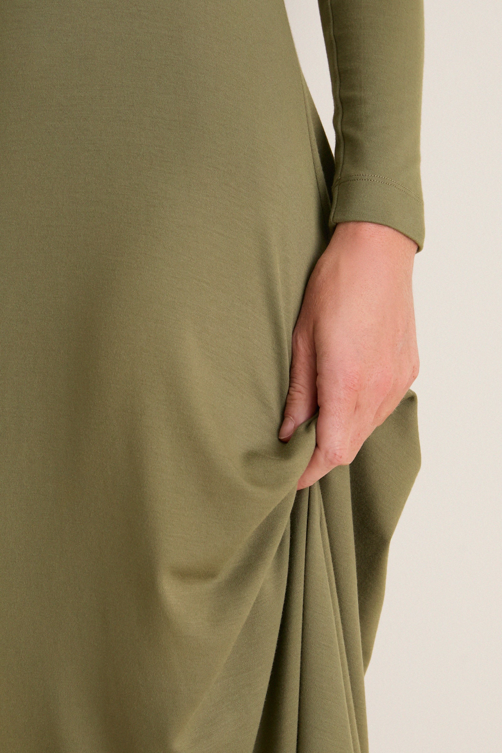 Burnt Olive Long Sleeve Sara Maxi Dress