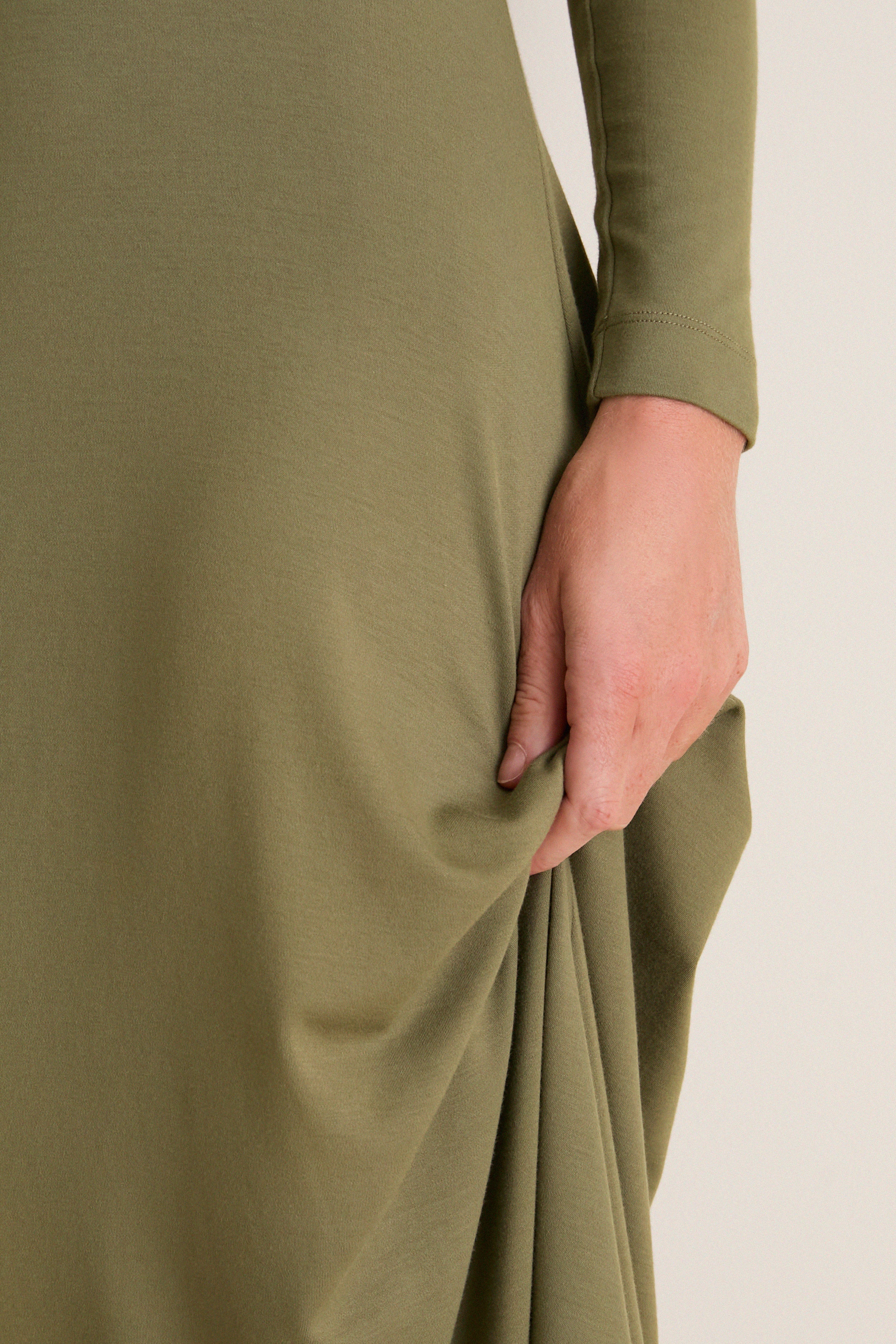 Burnt Olive Long Sleeve Sara Maxi Dress