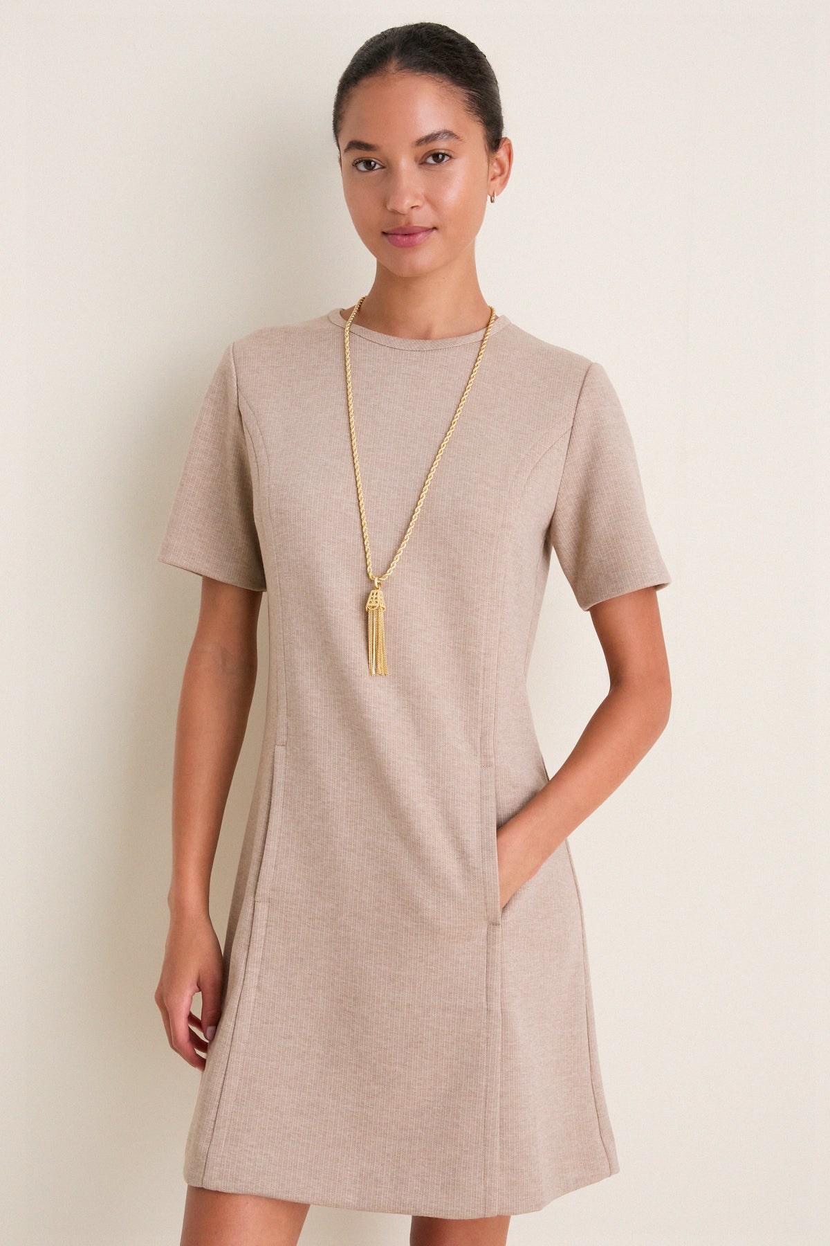 Tan Knit Haverford Mini Dress