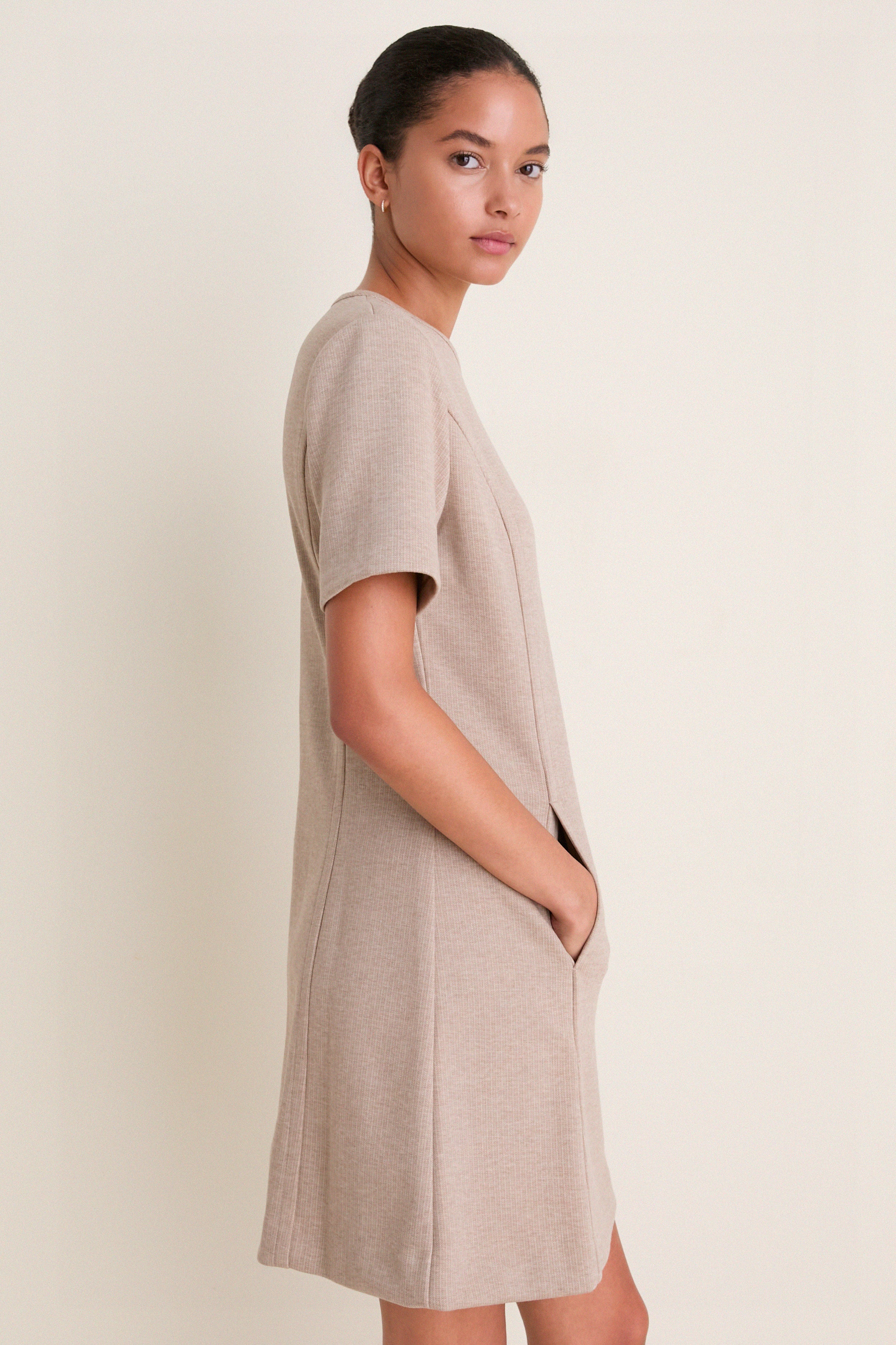 Tan Knit Haverford Mini Dress