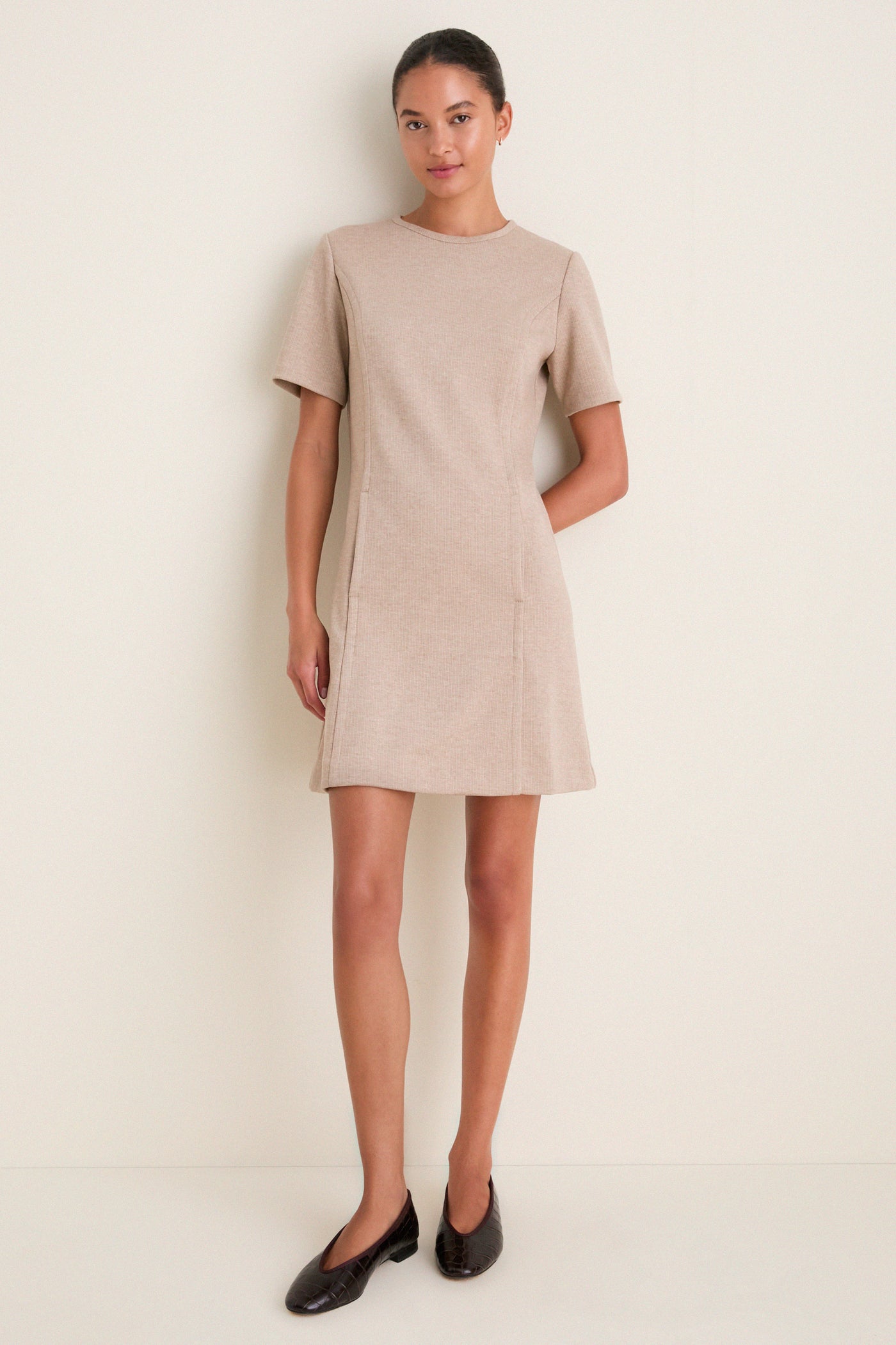 Tan Knit Haverford Mini Dress