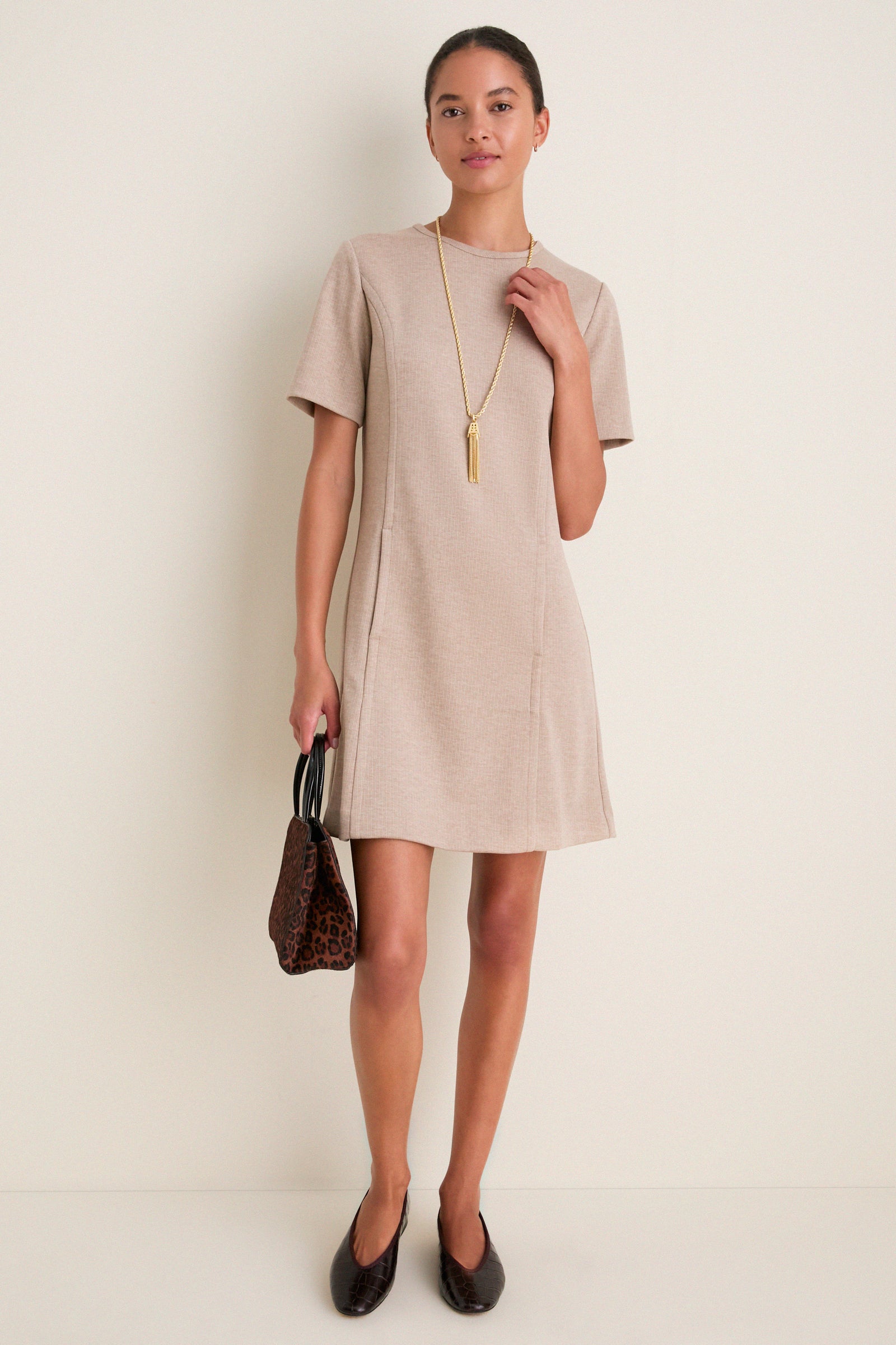 Tan Knit Haverford Mini Dress