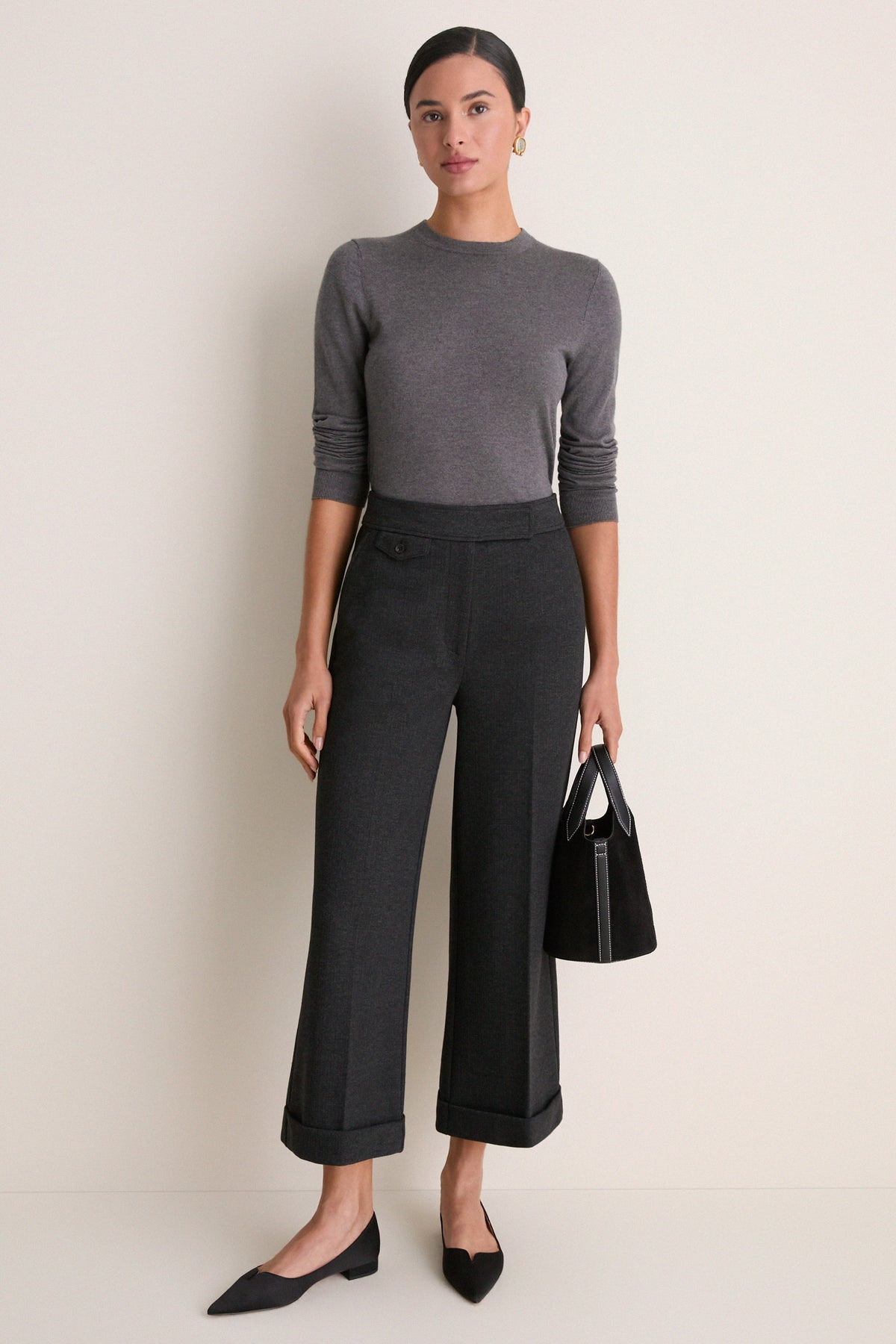 Black Marlene Wide Leg Pants