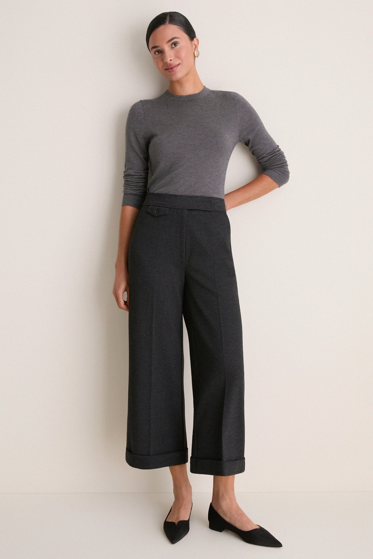 Black Marlene Wide Leg Pants