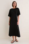 Black Jersey Lisette Midi Dress
