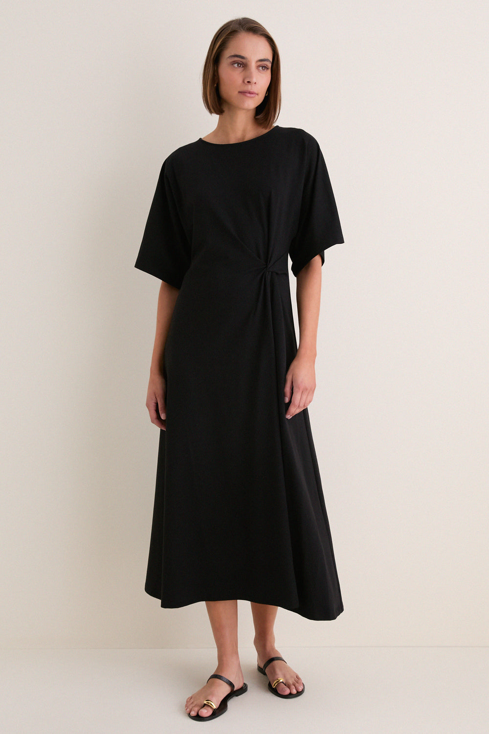 Black Jersey Lisette Midi Dress
