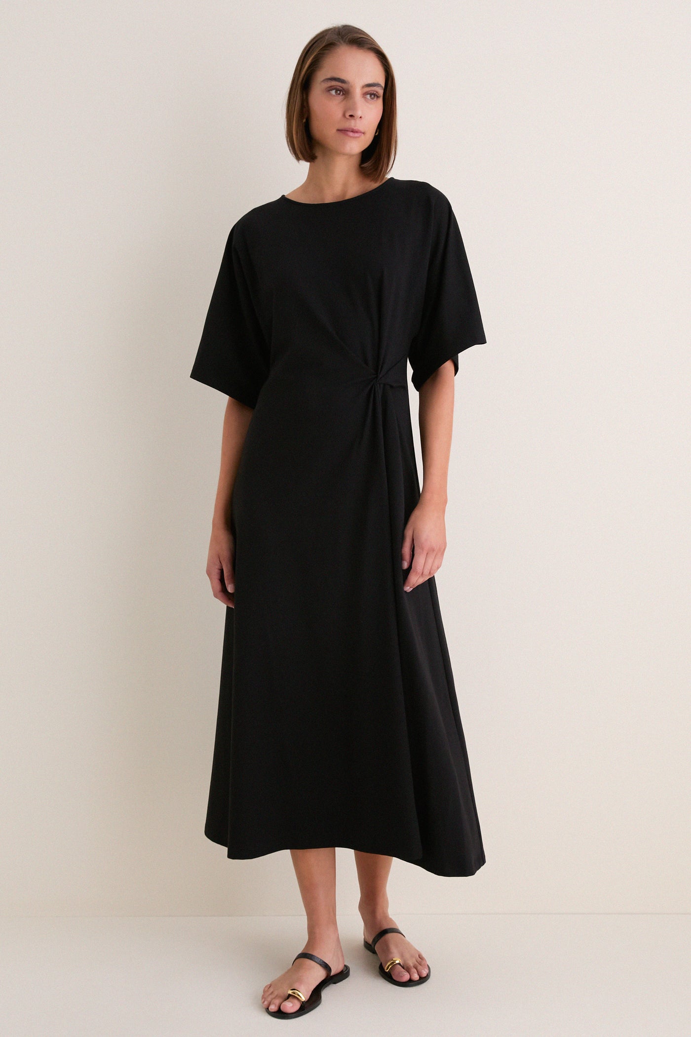 Black Jersey Lisette Midi Dress
