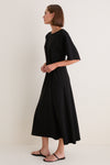 Black Jersey Lisette Midi Dress