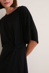 Black Jersey Lisette Midi Dress