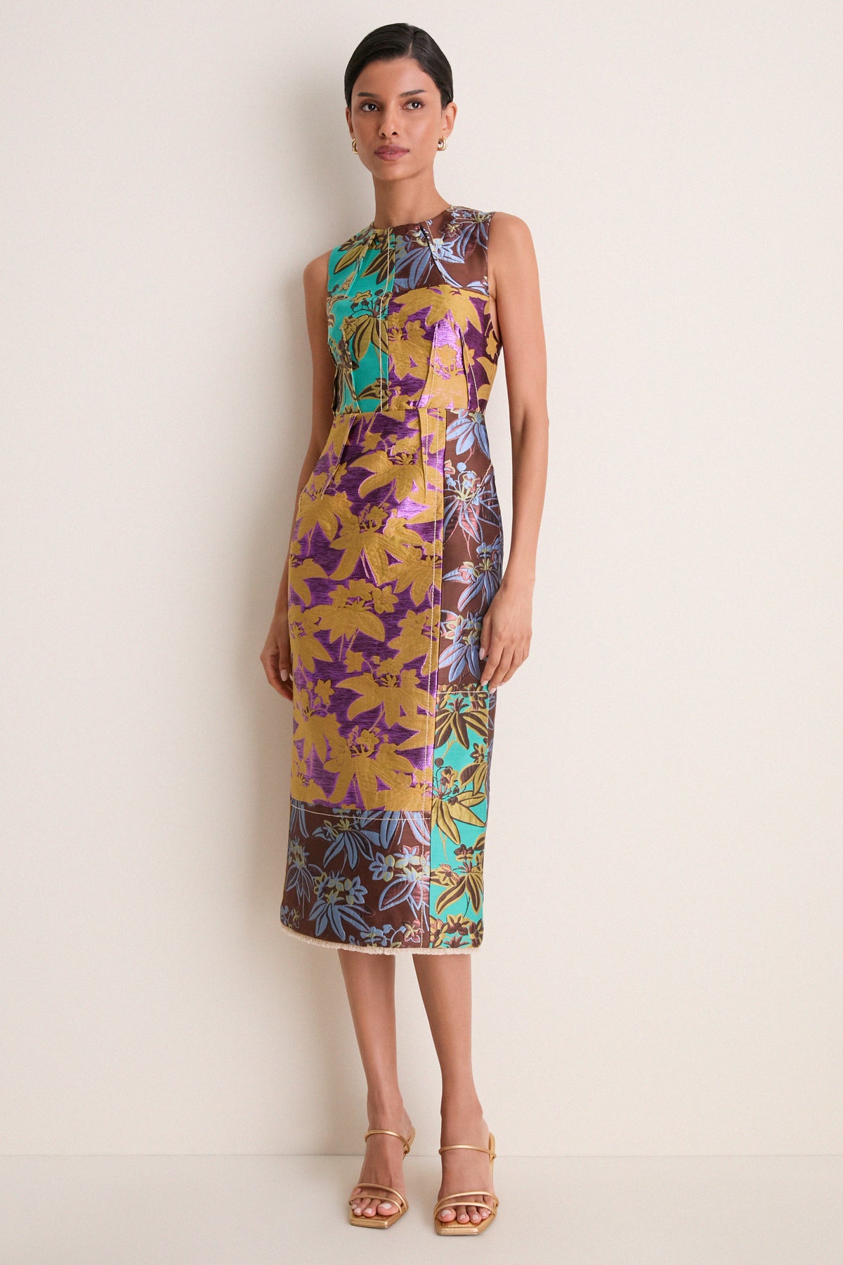 Multi Bodie Jacquard Midi Gown