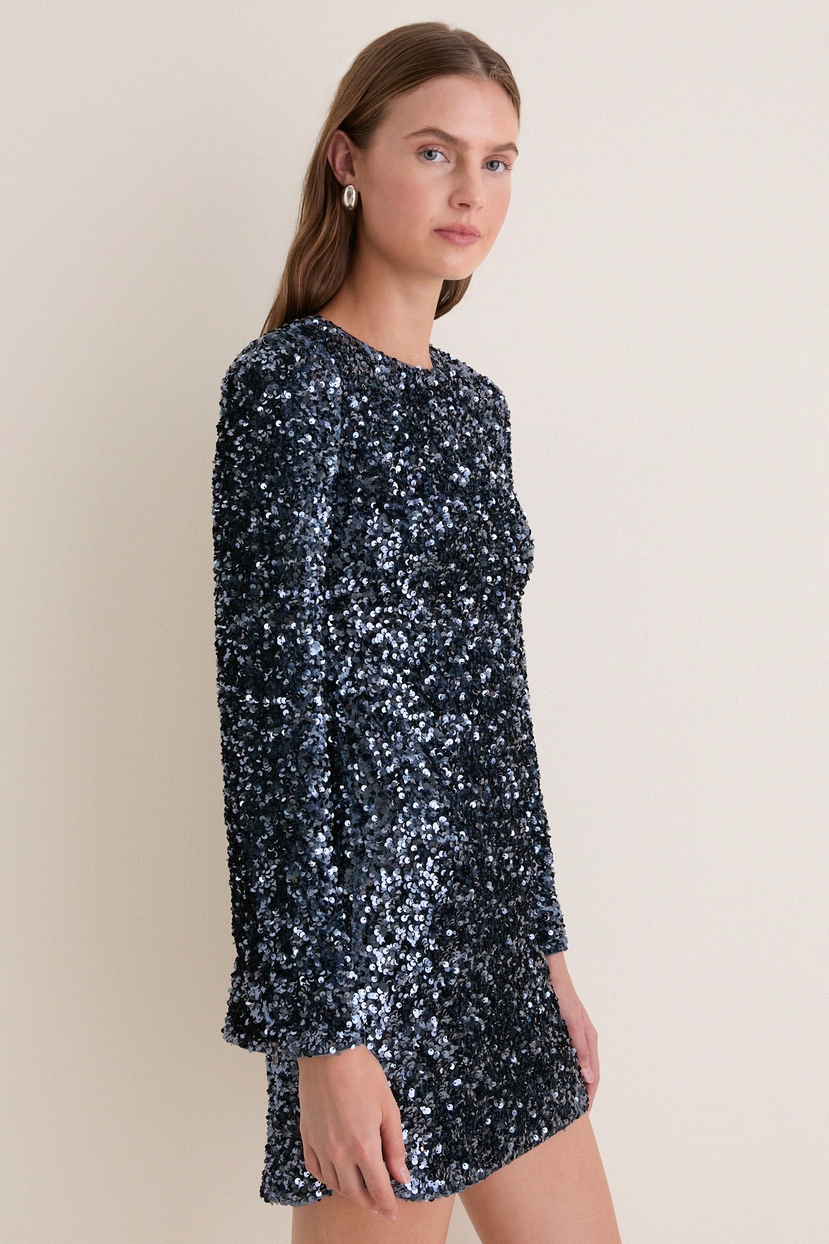 Navy Ellie Sequin Mini Dress