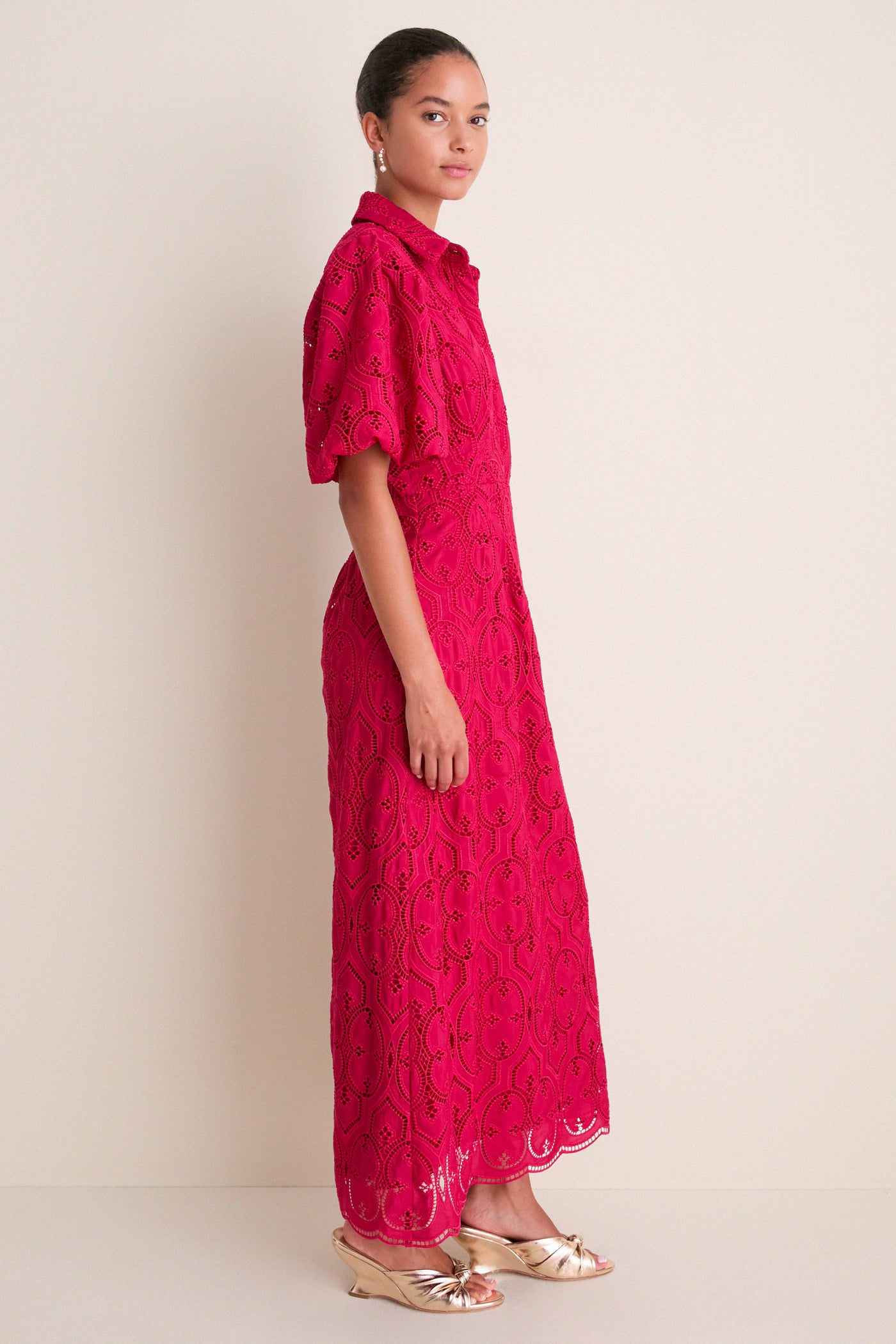 Red Bud Eyelet Delaney Dress