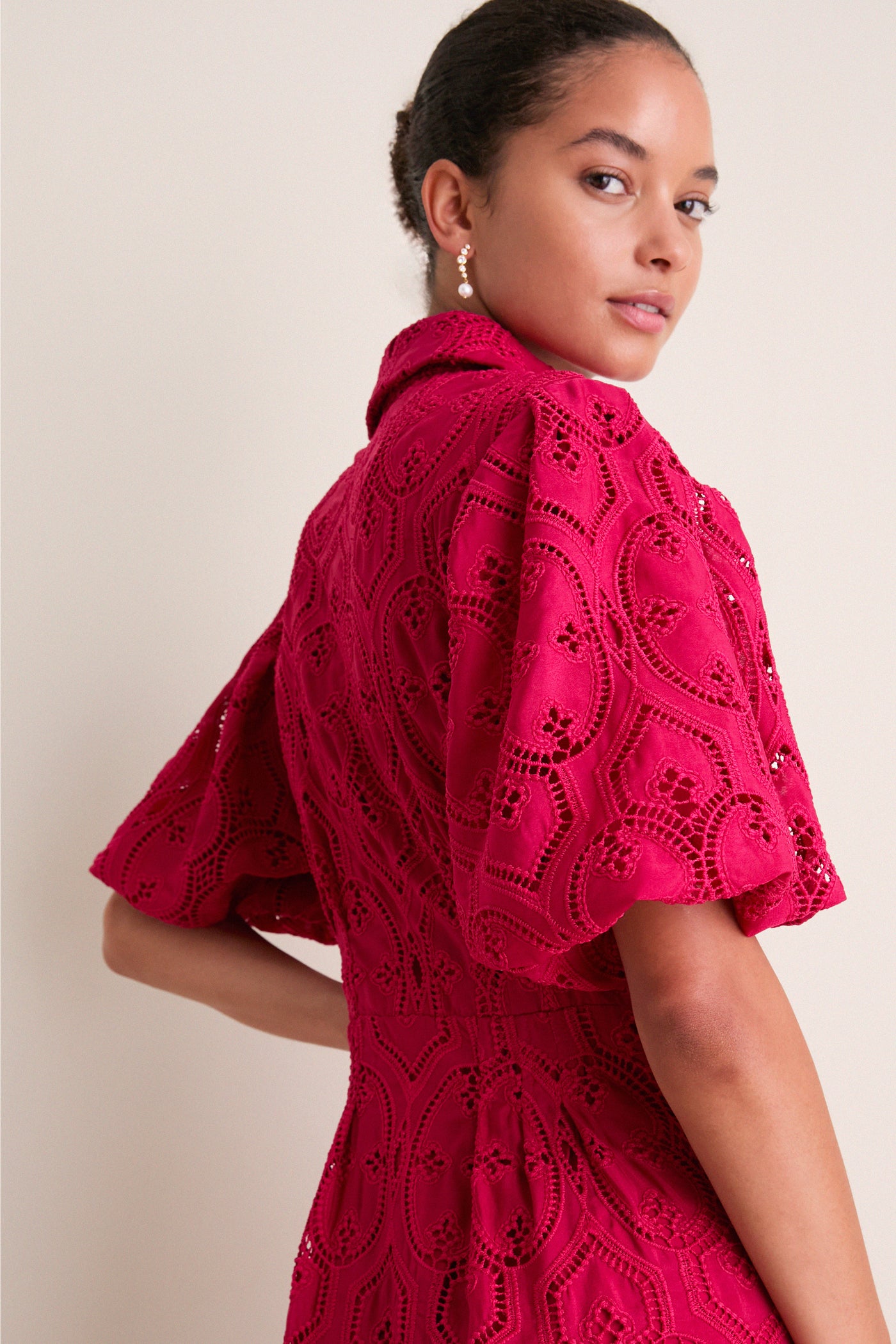 Red Bud Eyelet Delaney Dress