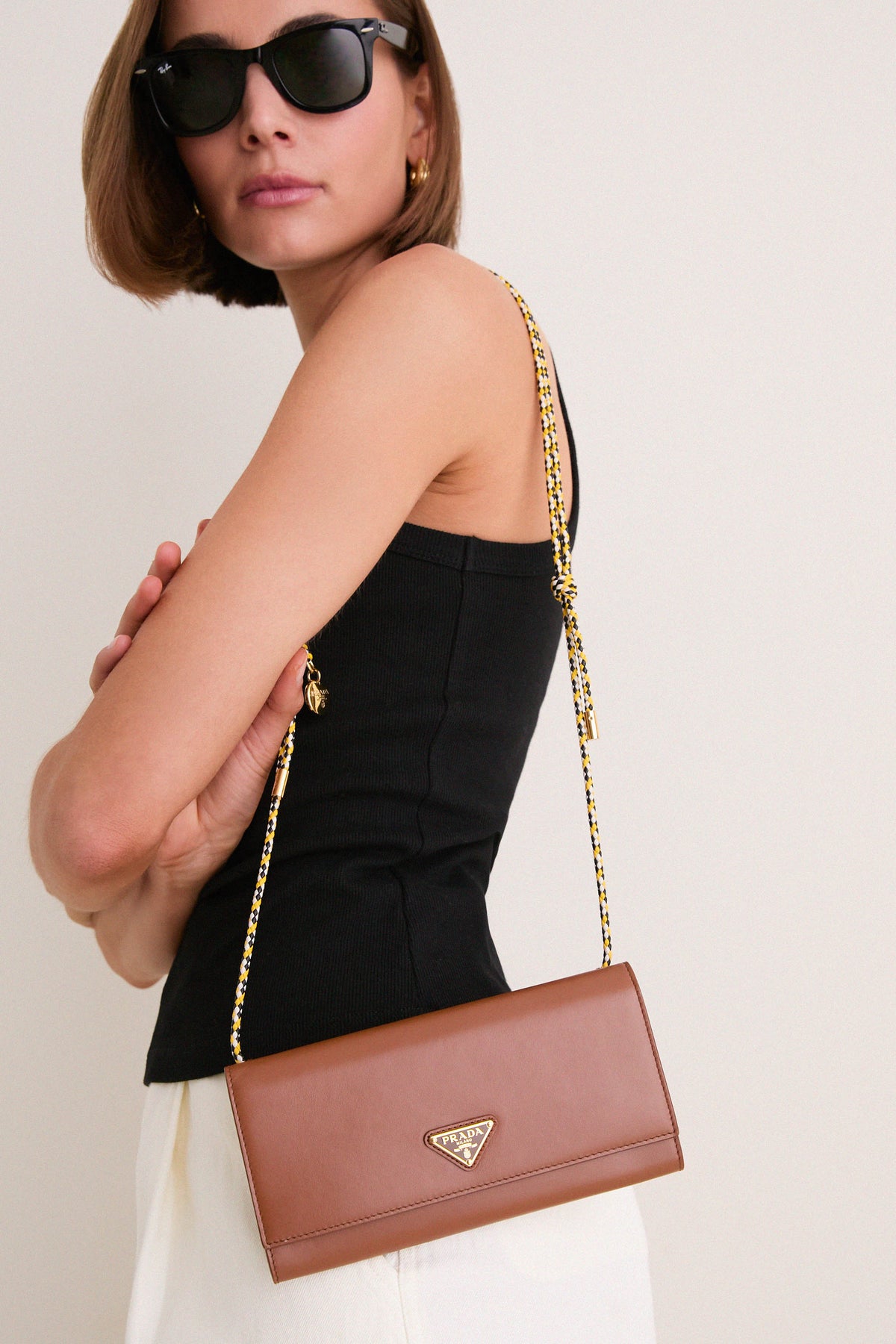 PRADA Brown Shoulder Wallet