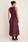 Wine Embroidered Anthea Dress