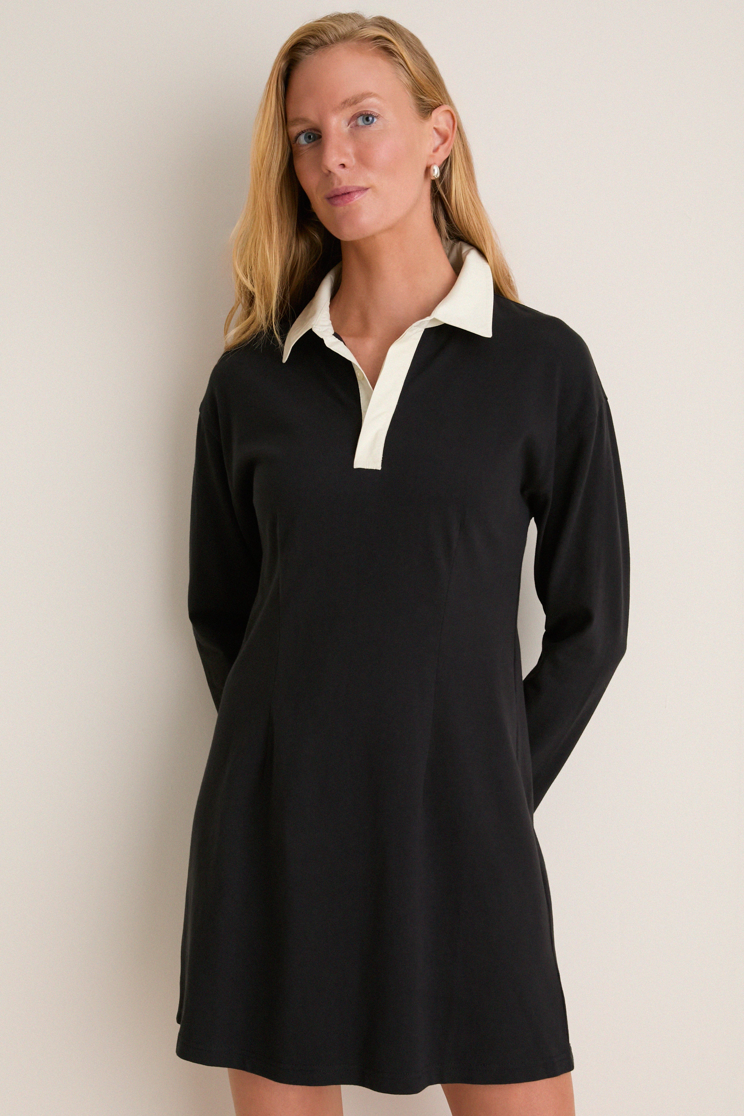 Black Knit Ilona Rugby Dress