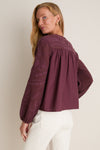 Wine Embroidered Cressida Blouse