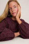 Wine Embroidered Cressida Blouse