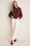 Wine Embroidered Cressida Blouse
