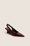 Boysenberry Patent Croc Vinnie 50 Sling Wedges
