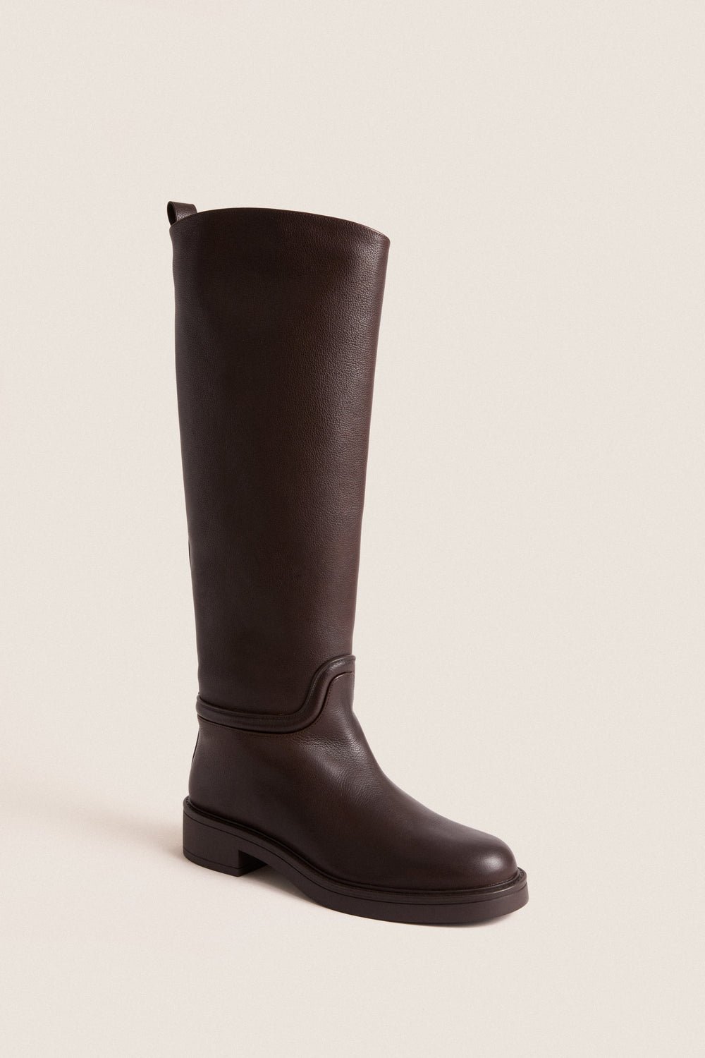 Walnut Grain Leather Celia Riding Boots
