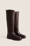Walnut Grain Leather Celia Riding Boots
