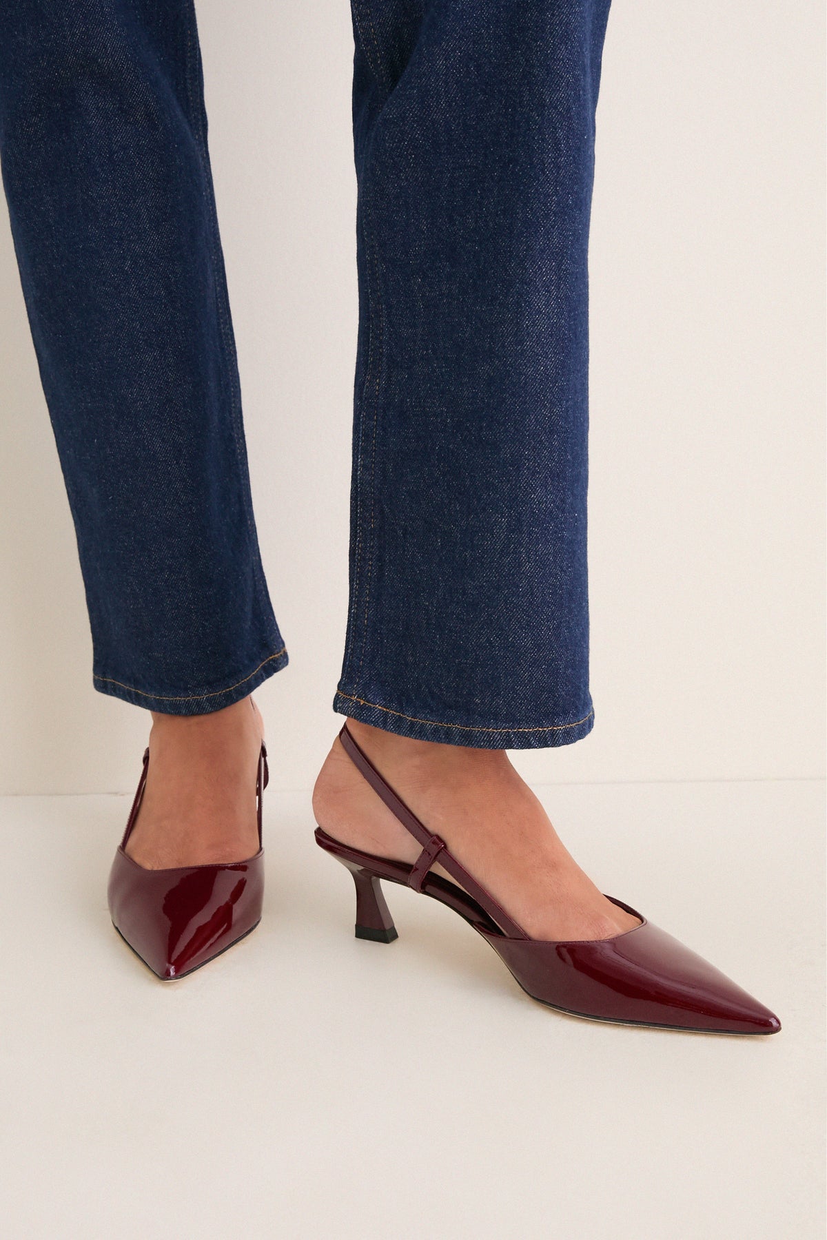 Rosewood Patent Vinnie 50 Sling Back Heels
