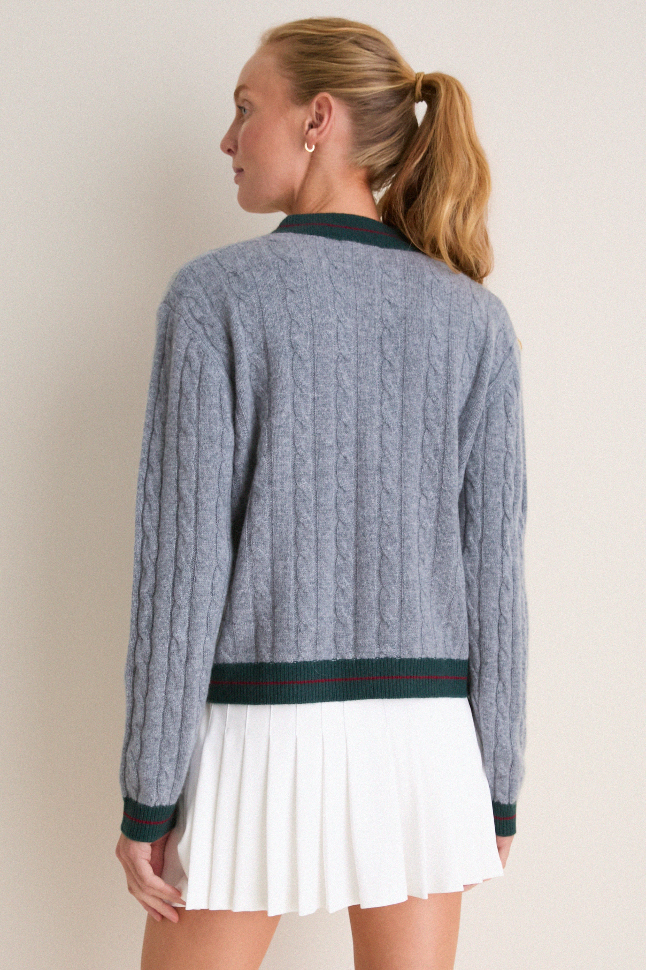 Gray Washable Cashmere Charley Cardigan