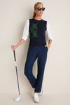 Navy Argyle Eileen Sweater Top