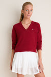 Red Wilma V-Neck Sweater