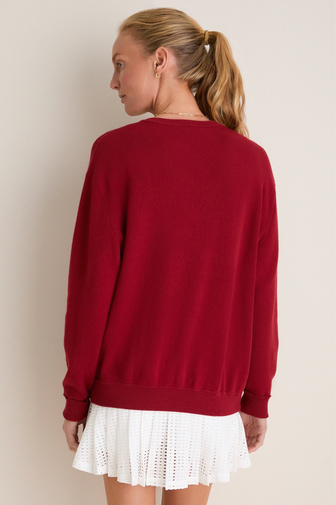 Red Wilma V-Neck Sweater