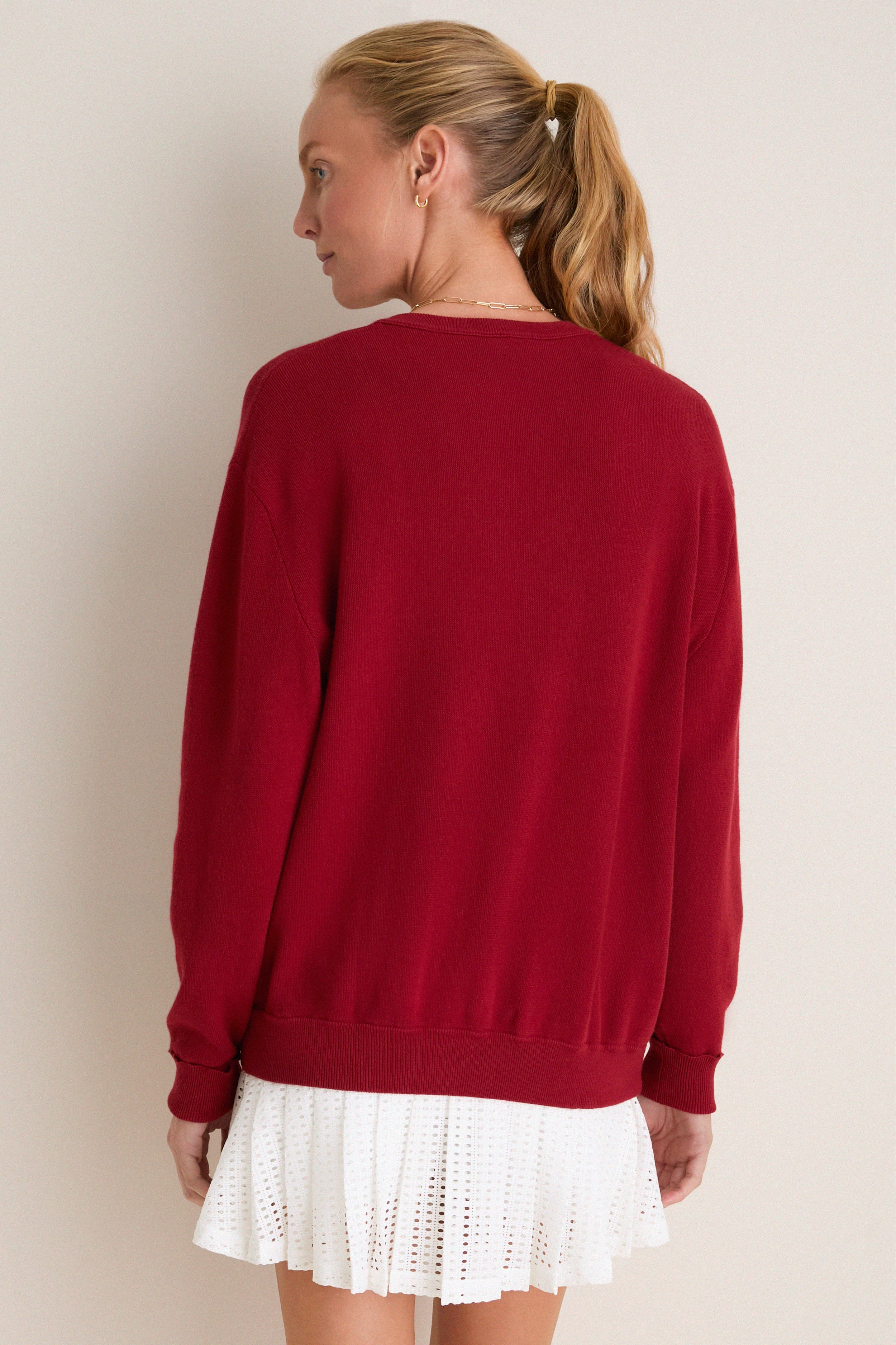 Red Wilma V-Neck Sweater