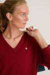 Red Wilma V-Neck Sweater