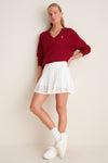 Red Wilma V-Neck Sweater