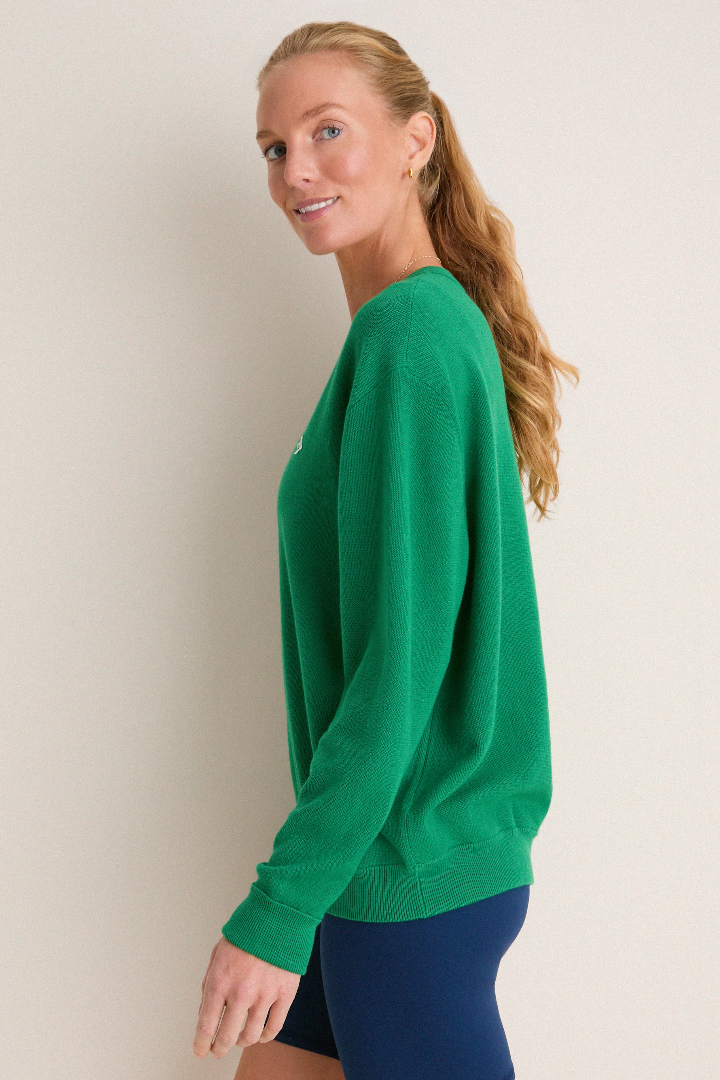 Verdant Green Wilma V-Neck Sweater