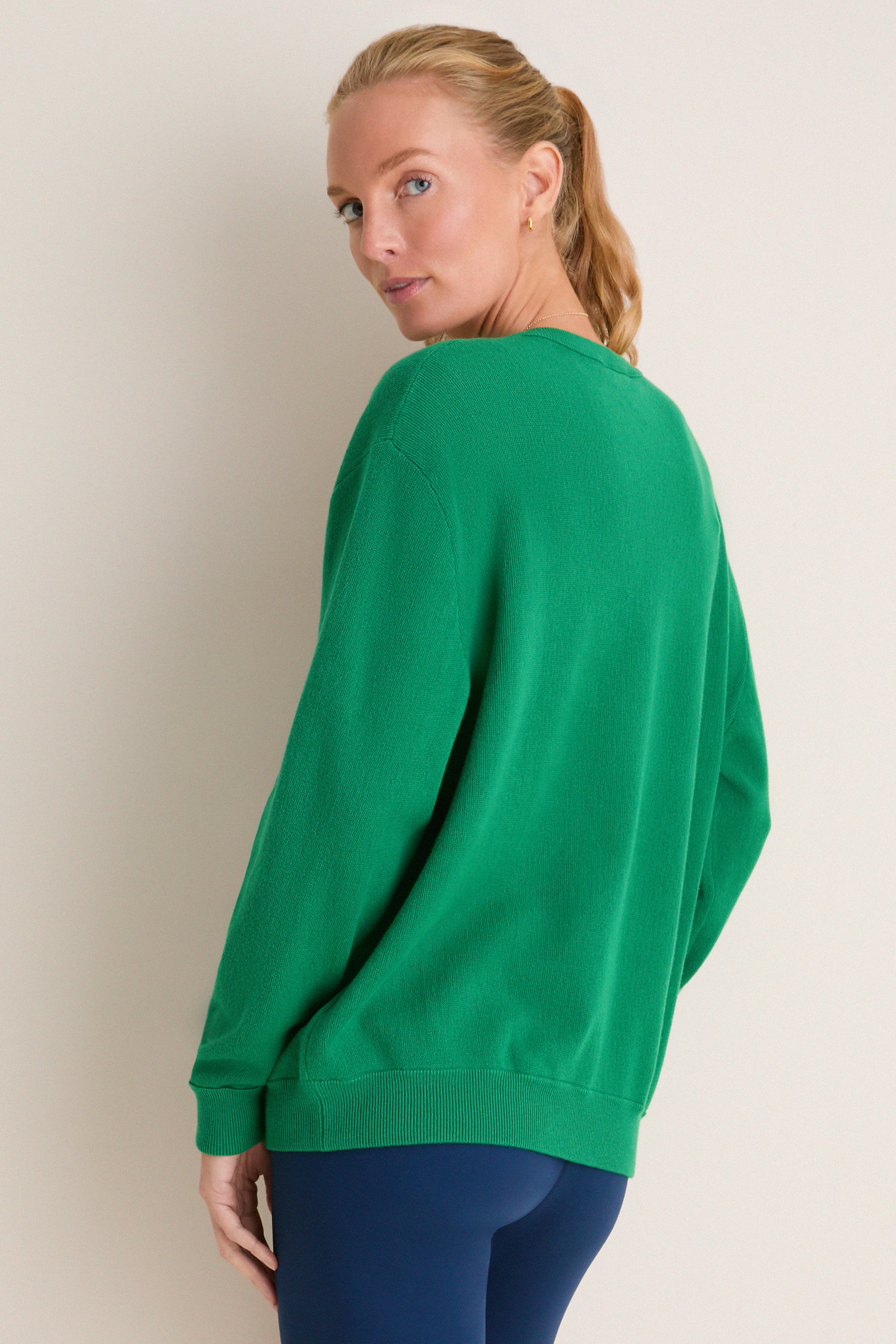 Verdant Green Wilma V-Neck Sweater