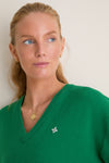 Verdant Green Wilma V-Neck Sweater