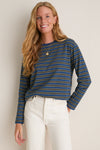 Navy Collegiate Stripe Morris Shirt