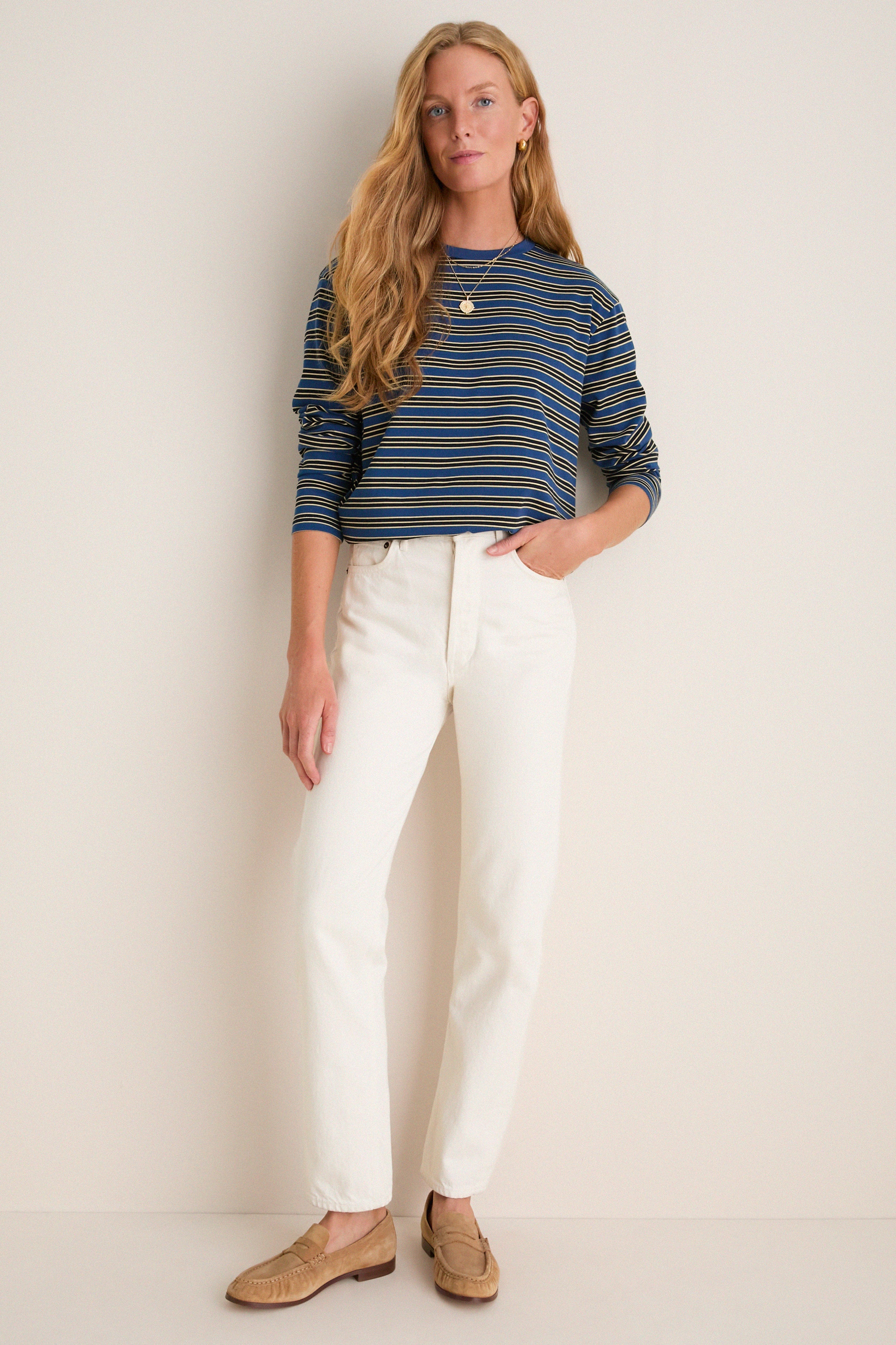 Navy Collegiate Stripe Morris Shirt